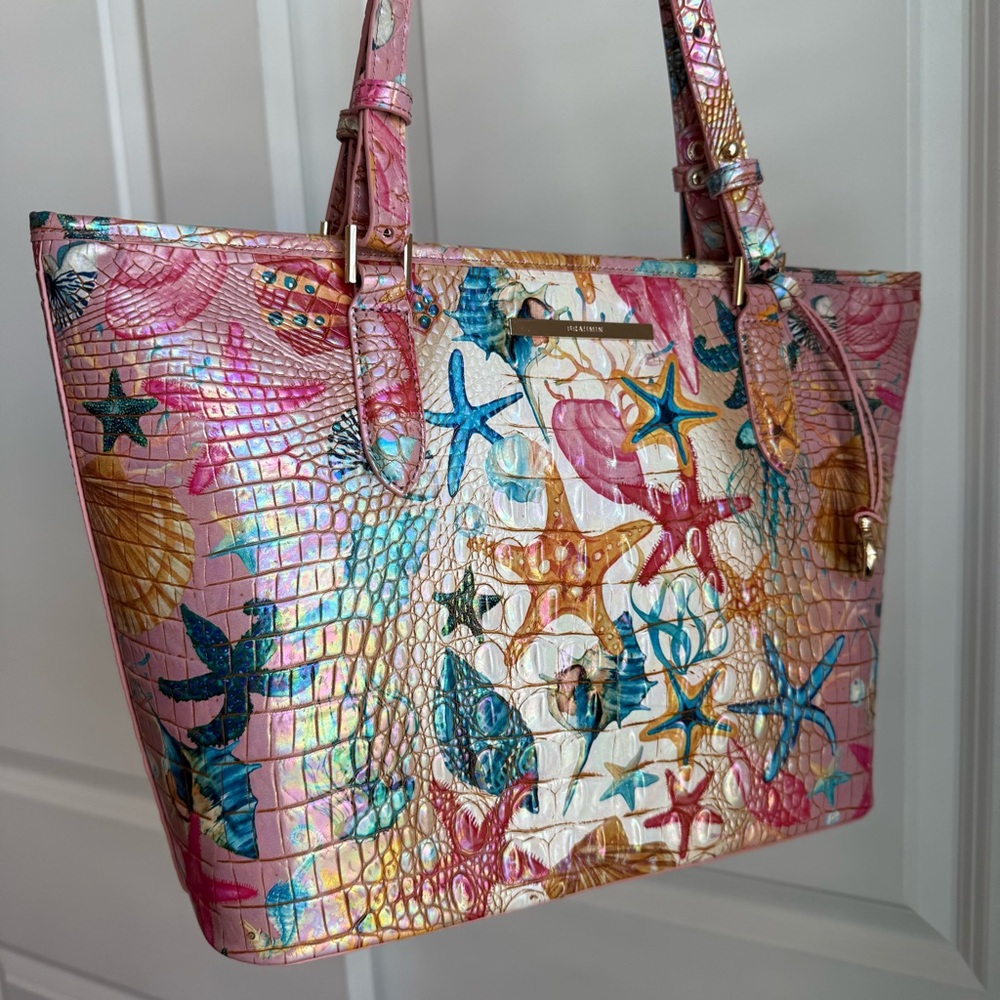 Brahmin Medium Asher Tote Starlight Ombre Seashell Melbourne Leather - Picture 3 of 8